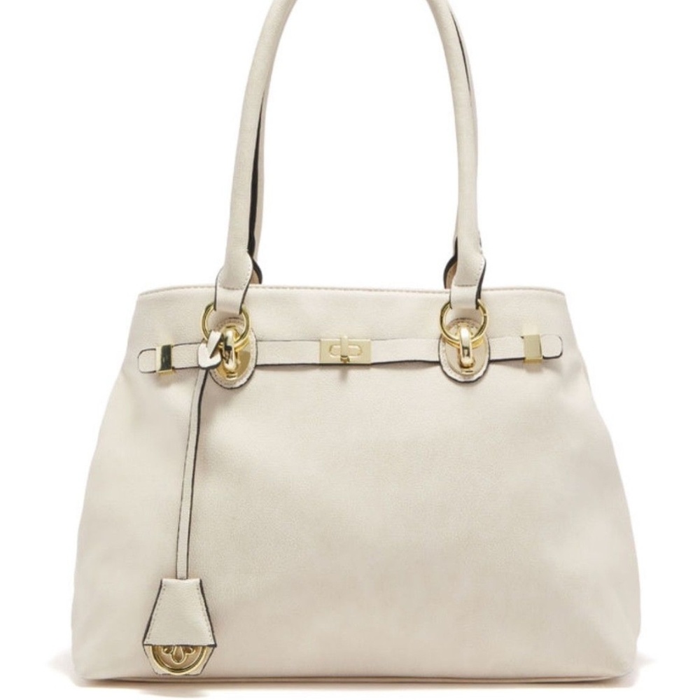 Charming Charlie's Women's Ivory Leather Satchel